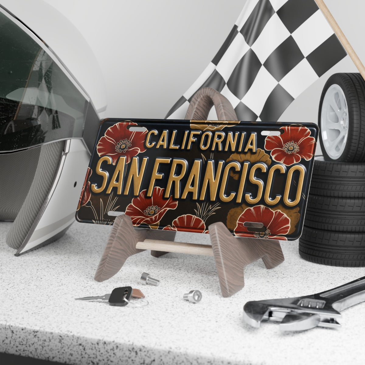 San Francisco Poppy Vanity Plate | California Poppy License Plate