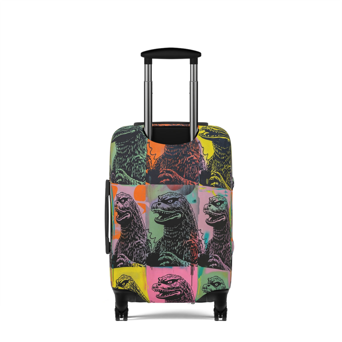 Pop Art Monster Luggage Cover - Fun Travel Gift for Suitcase Lovers