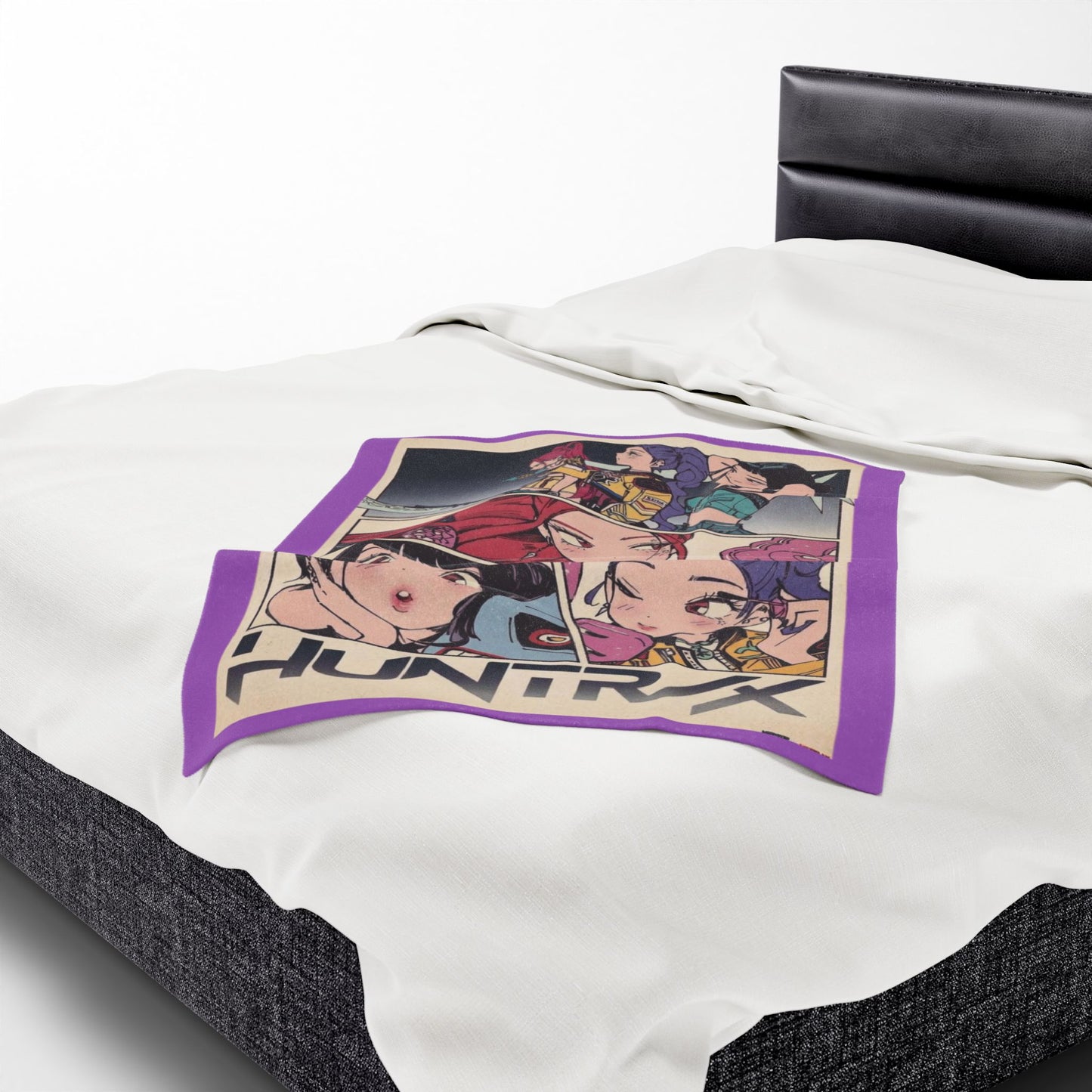 Kpop blanket, kpop art Velveteen Plush Blanket — Kawaii Comic Panel Throw