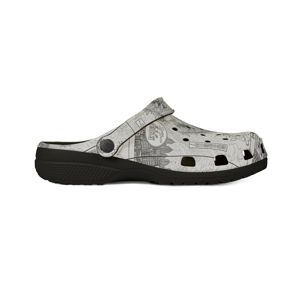 Vintage Japanese Kaiju Clogs | Comic Book Monster EVA Slip-On Shoes | Retro Anime Rubber Clogs