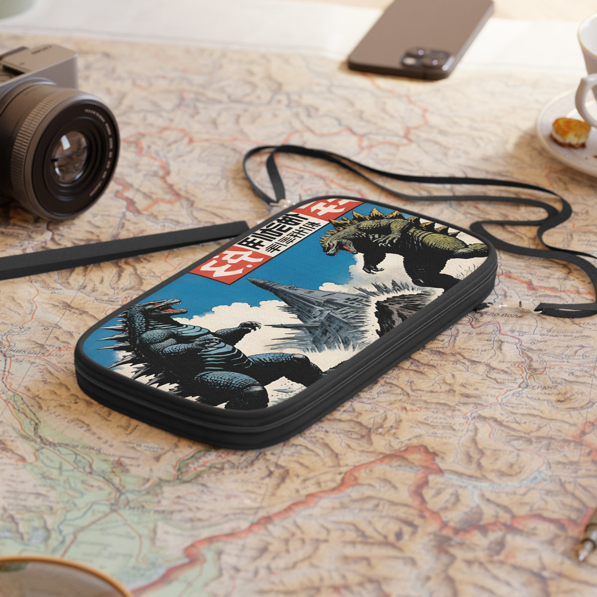 Vintage Japanese Comic Art Passport Wallet - Retro Travel Holder
