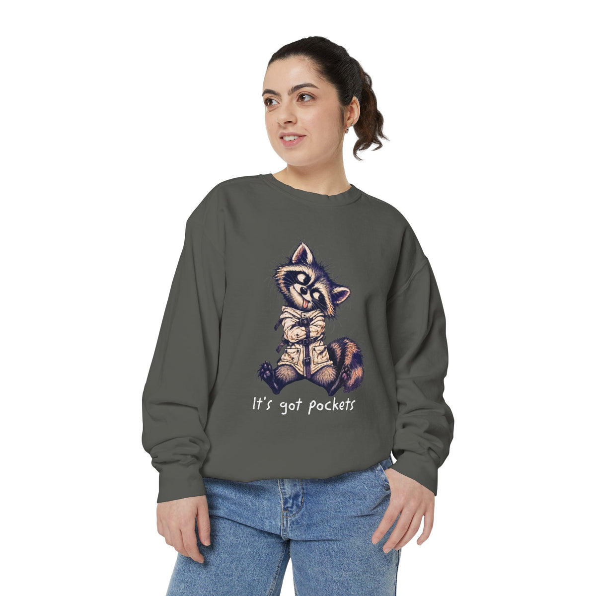 It’s Got Pockets Raccoon Sweatshirt